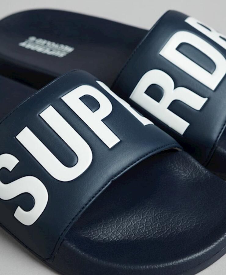 Superdry Code Core Vegan Pool Slide Heren Slippers Donkerblauw Wit - Foto 4