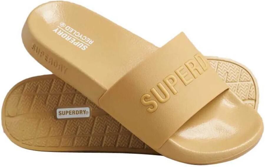 Superdry Code Logo Vegan Slippers Goud Man
