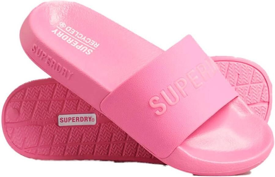 Superdry Code Logo Vegan Slippers Roze Vrouw