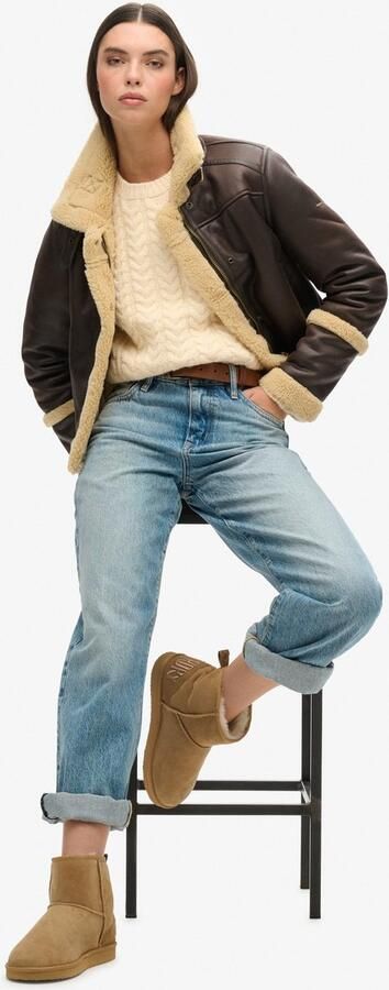 Superdry Suede Sherpa Ankle Sneeuwlaarzen Beige Vrouw - Foto 2