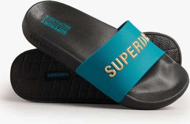 Superdry Vegan Code badslippers met logo Dames Slippers