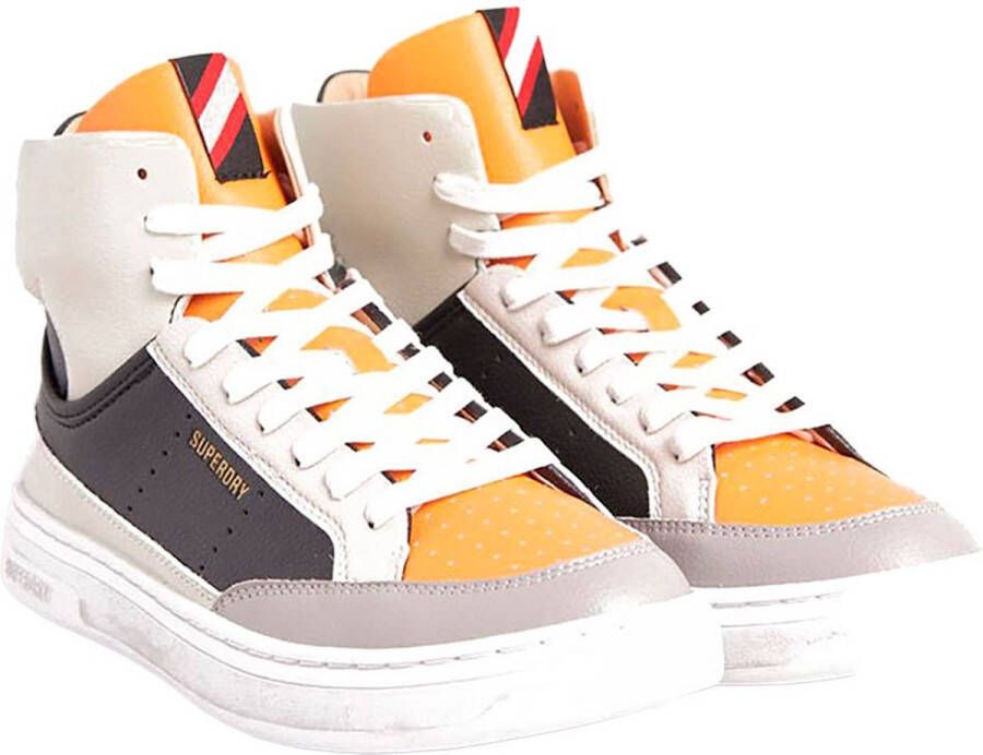 Superdry Vegan Lux Sneakers Charcoal Orange Off White Dames