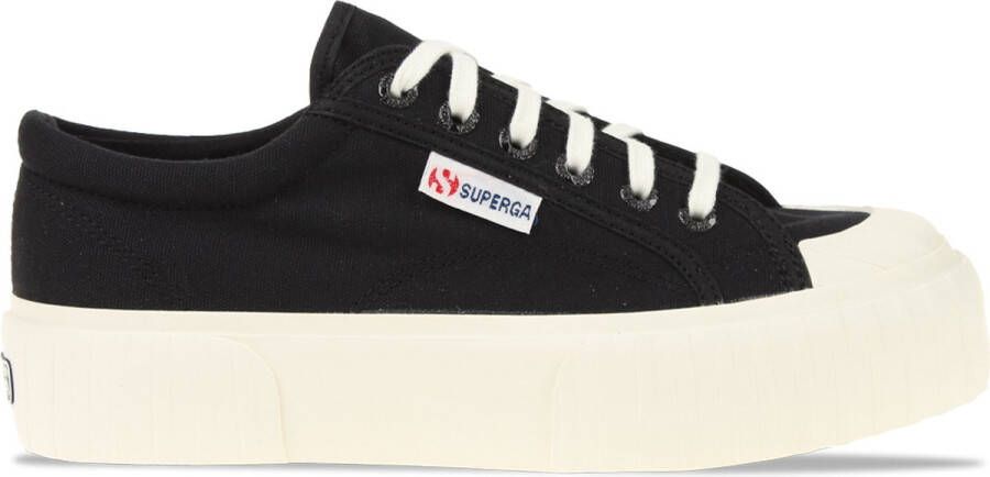 Superga 2631 Stripe Platform Zwart Dames