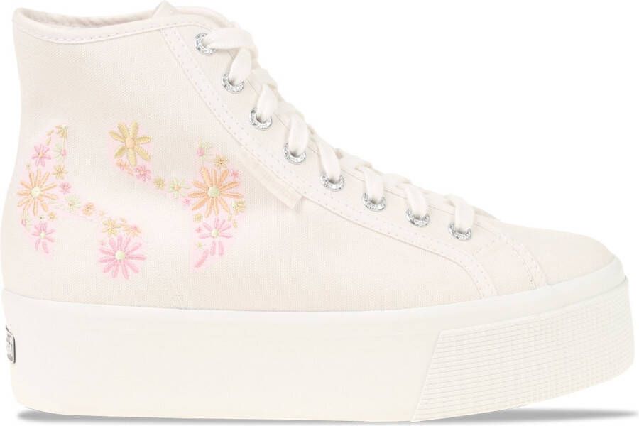 Superga 2708 Flowers Emroidery Wit Dame