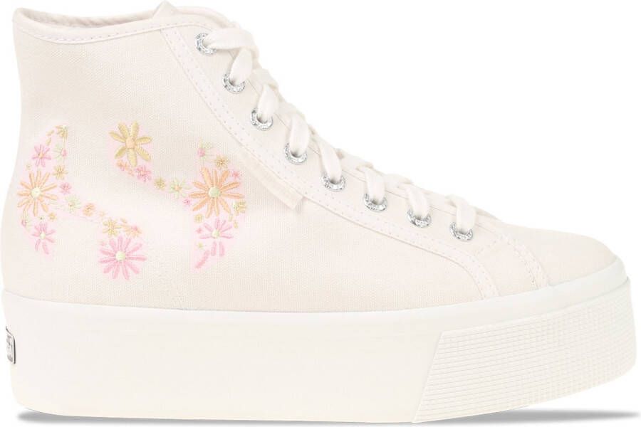 Superga 2708 Flowers Emroidery Wit Dames