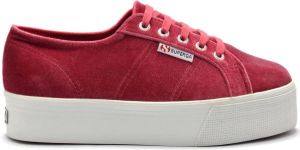 Superga Dames Sneakers 2790 Velvetchenillew 288 Red Dahlia Rood