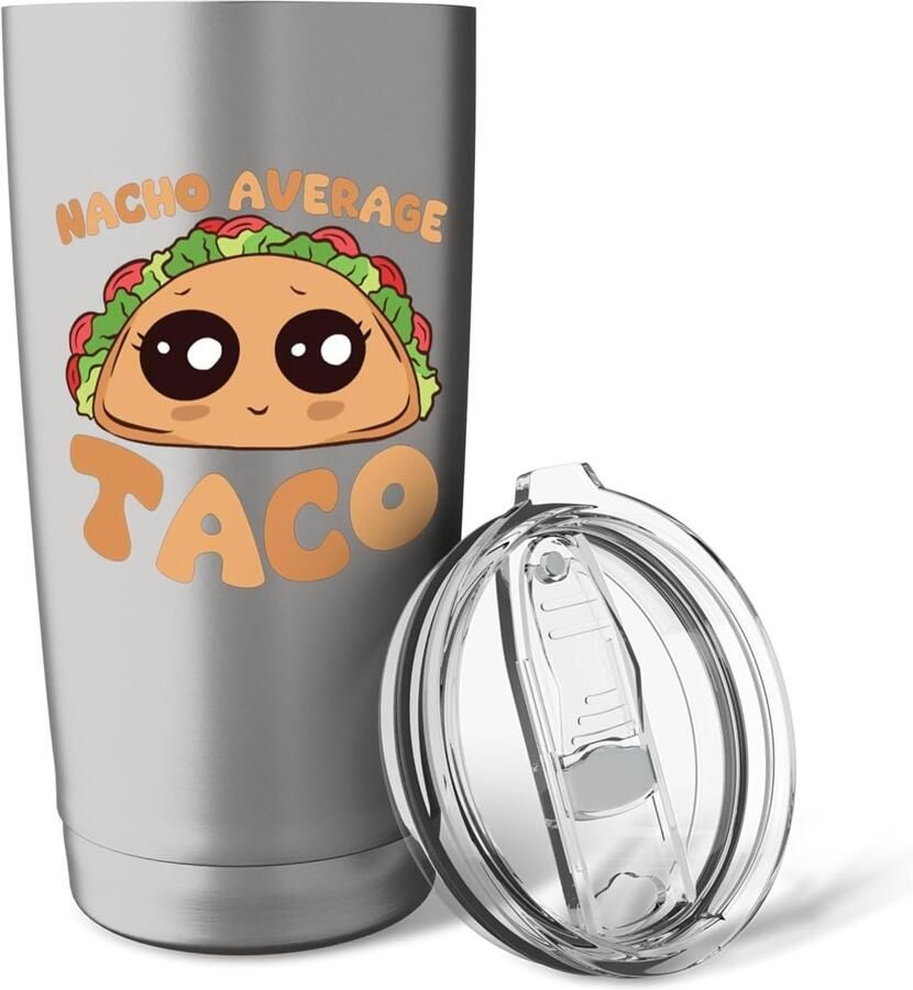 Taco-woordspel met grappig spreekwoord voor liefhebbers van eten dubbelwandige thermobeker
