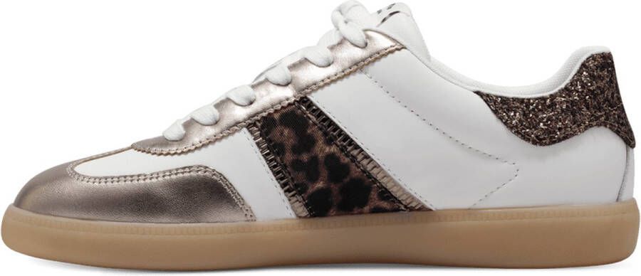 Tamaris Plateausneakers vrijetijdsschoen lage schoen veterschoen met glitter op de hiel