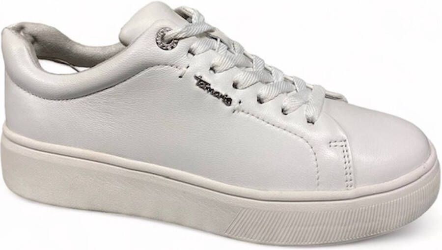 Tamaris 1-23736-42 117 White Leather-sneaker -veterschoen