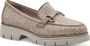 Tamaris Vegan geweven loafer met bruine accenten Beige Dames - Thumbnail 2