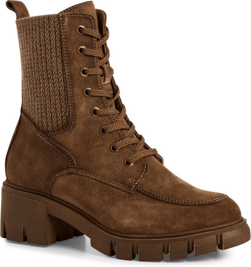 Tamaris dames leren laarzen enkellaarsjes vrouwen 1-25972-45 310 Camel M2527245