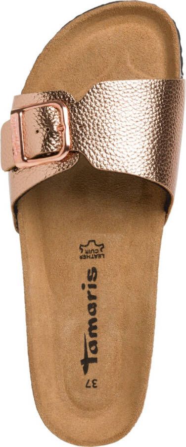 Tamaris Slippers zomerschoen slippers in metallic-look