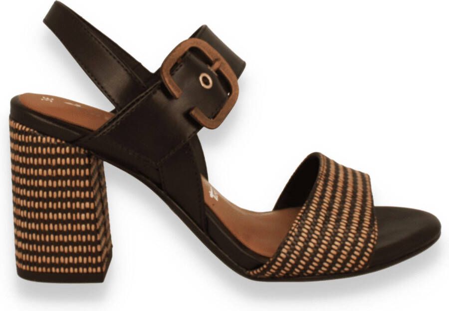 Tamaris Zwarte Casual Open Platte Sandalen Black Dames