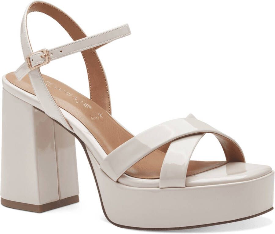 Tamaris Elegante Beige Platte Sandalen Beige Dames