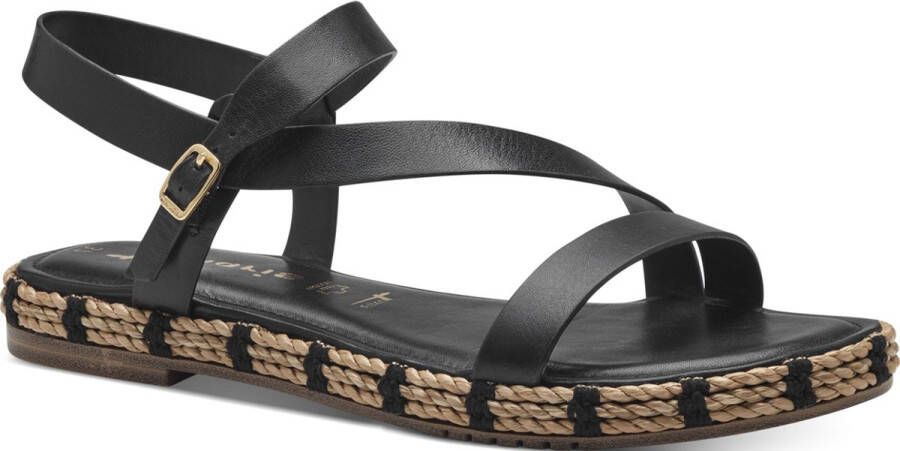 Tamaris Zomer Platte Sandalen Vrouwen Stijlvol Black Dames