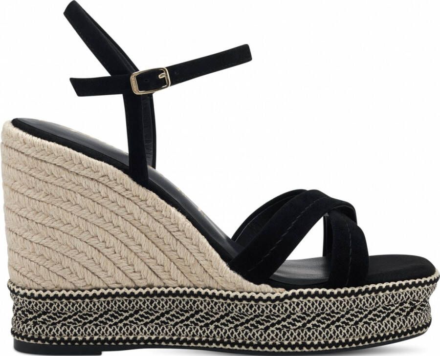 Tamaris Sandalen met sleehak zwart Leer Dames - Foto 4