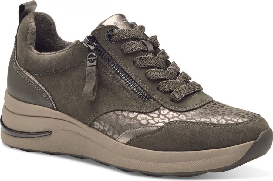 Tamaris Comfort Sneakers taupe Leer Dames