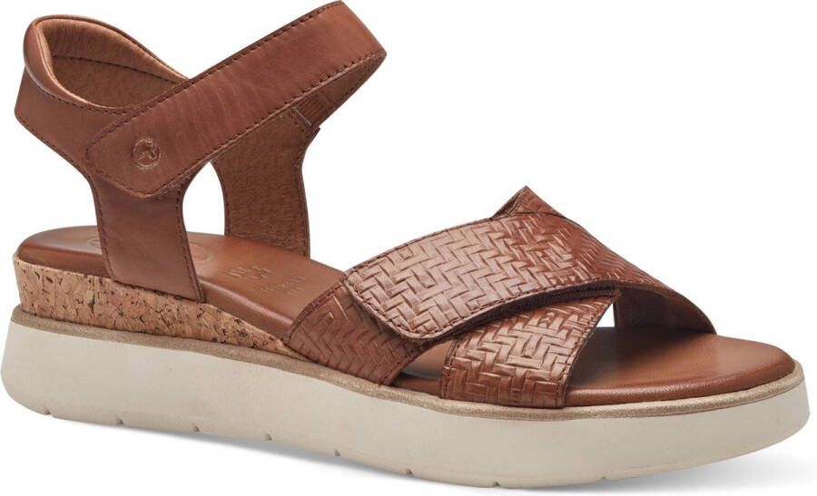Tamaris COMFORT Sandaaltjes zomerschoen sandaal wig hak met twee klittenbandsluitingen