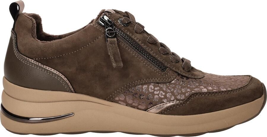 Tamaris Sneakers laag 'Veterschoenen Laag' taupe
