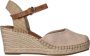 Tamaris Beige Suede Espadrille Sleehak met Leren Voetbed Beige Dames - Thumbnail 8