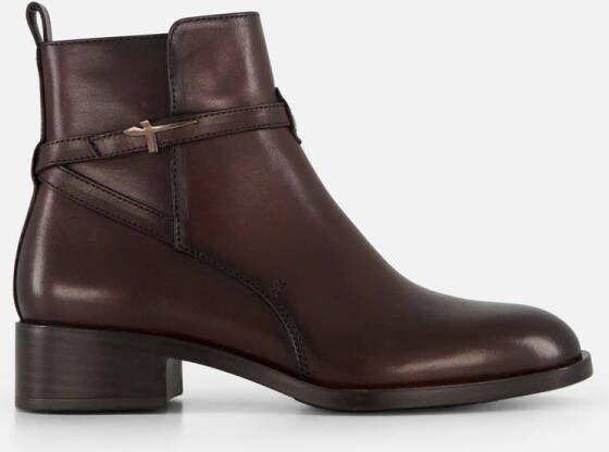 Tamaris Laarsjes blokhak business schoen ankleboots met t-logo decoratie
