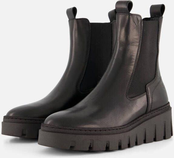 Tamaris dames chelsea boot leren laarzen enkellaars vrouwen leer M2549141 zwart