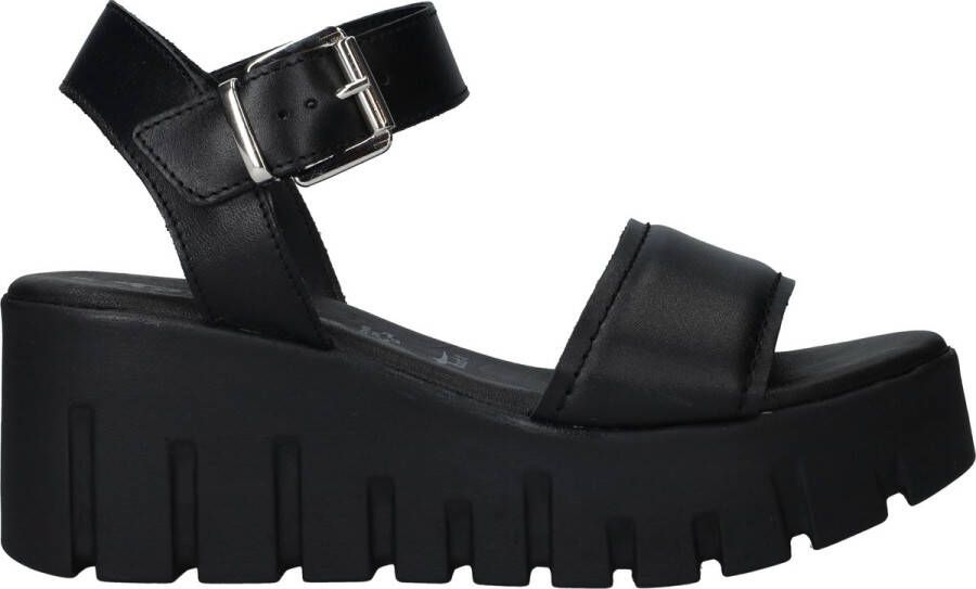 Tamaris Sandalen van leer met geprofileerde plateauzool