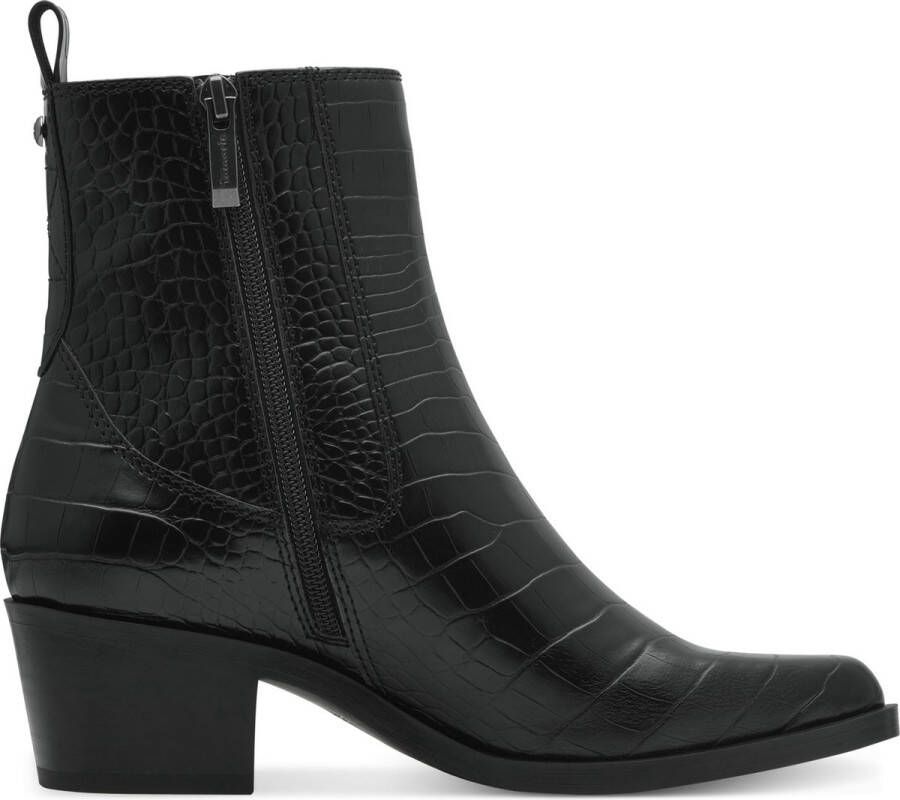 Tamaris Vegan dierenprint enkellaars Black Dames