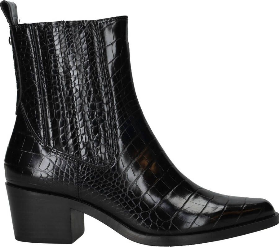 Tamaris Vegan dierenprint enkellaars Black Dames