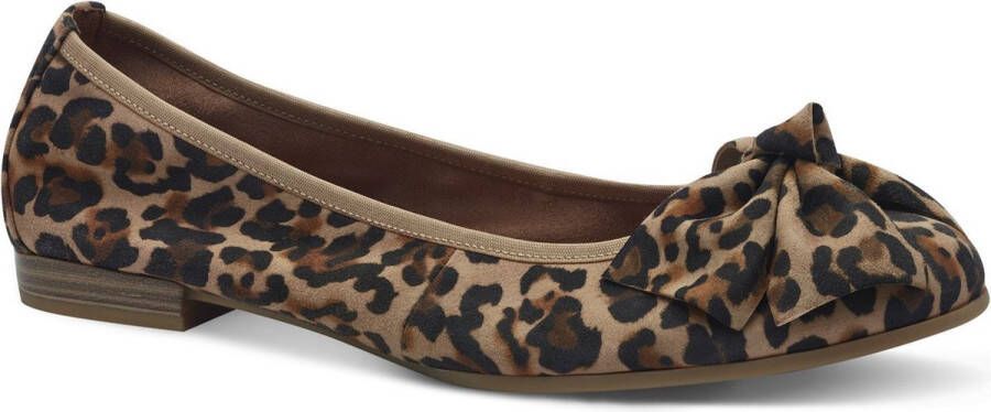 Tamaris Ballerina's van leer met strikdetail