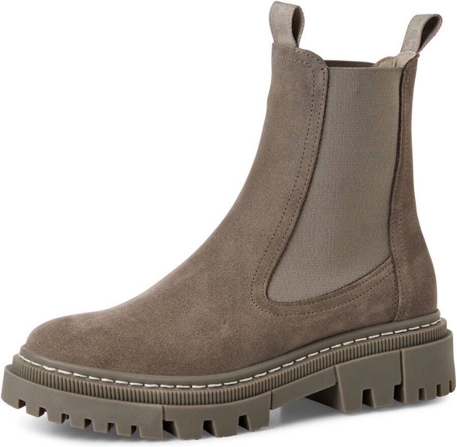 Tamaris dames chelsea boot 1-25491-41 200 leren laarzen enkellaars vrouwen leer M2549141 grijs