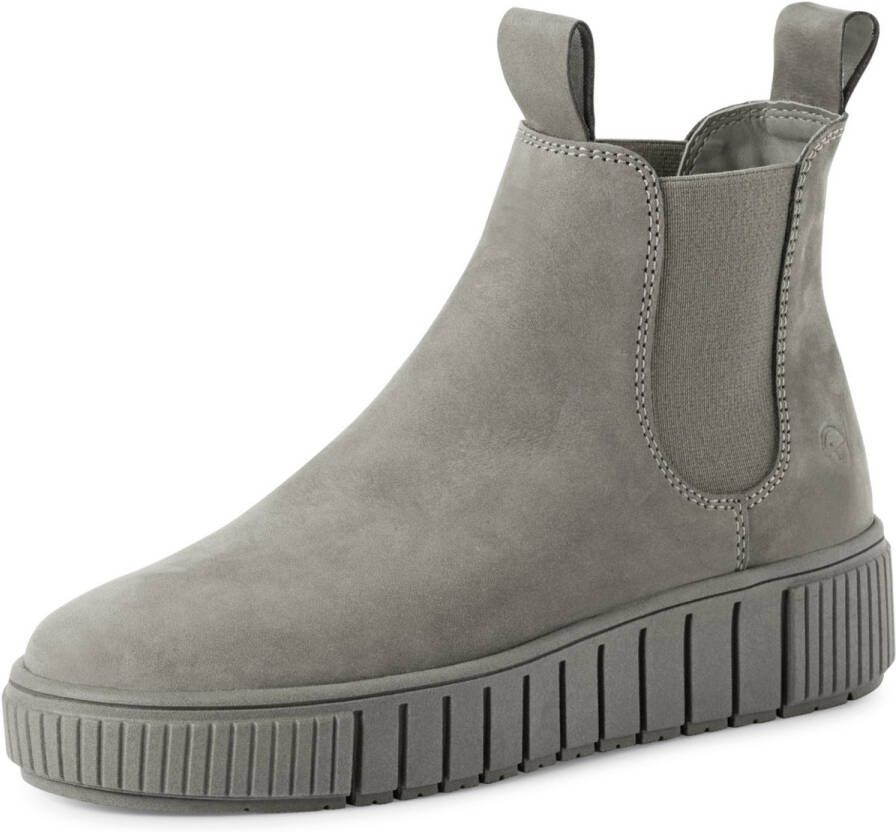 Tamaris dames chelsea boot leren laarzen enkellaars vrouwen leer M25403 grijs