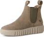 Tamaris dames chelsea boot leren laarzen enkellaars vrouwen leer M25403 Salie - Thumbnail 1