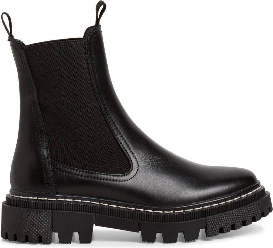 Tamaris dames chelsea boot leren laarzen enkellaars vrouwen leer M2549141 zwart