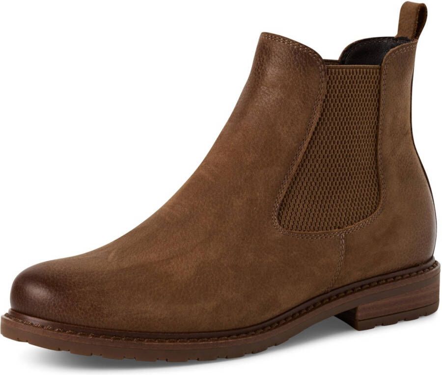 Tamaris dames Chelsea boot leren laarzen enkellaarzen dames lichtbruin M2505641