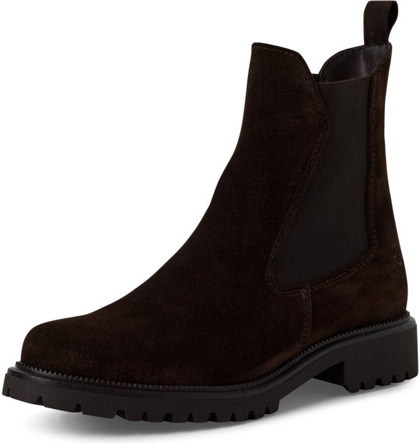Tamaris dames Chelsea boot leren laarzen enkellaarzen dames M2542741 donkerbruin