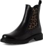 Tamaris dames Chelsea boot leren laarzen enkellaarzen dames M2542741 Zwart luipaard - Thumbnail 4