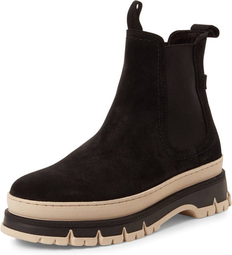 Tamaris dames Chelsea-laars 1-25808-45-001 leren laarsjes enkellaarsjes dames leer M2580845 zwart