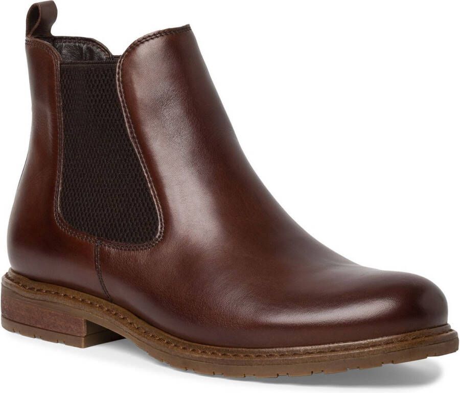 Tamaris dames Chelsea boot leren laarzen enkellaarsjes dames enkellaarsjes bruin M2505641