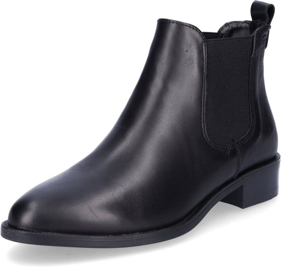 Tamaris Chelsea boots van leer met label in reliëf