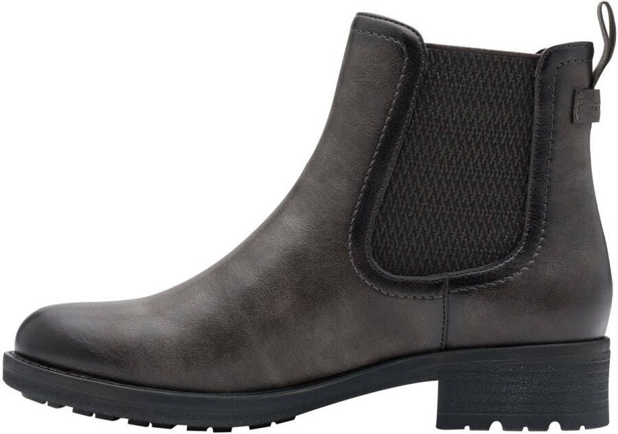Tamaris Chelsea-boots blokhak enkellaarsjes instapschoen in used look