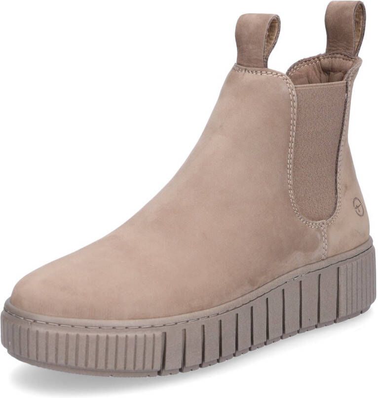 Tamaris dames Chelsea-laars 1-25403-43 341 leren enkellaarsjes M2540343 taupe