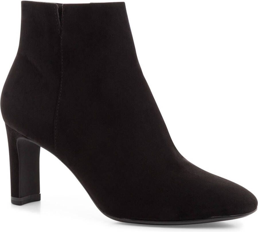 Tamaris Stijlvolle zwarte suède enkellaarsjes Black Dames