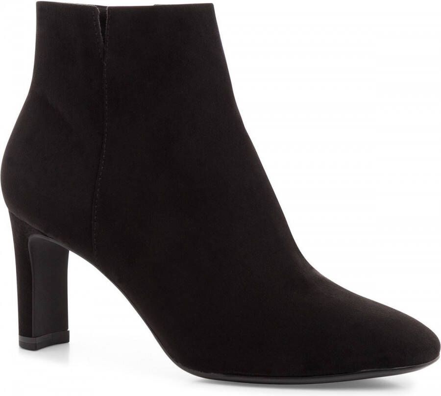 Tamaris Stijlvolle zwarte suède enkellaarsjes Black Dames
