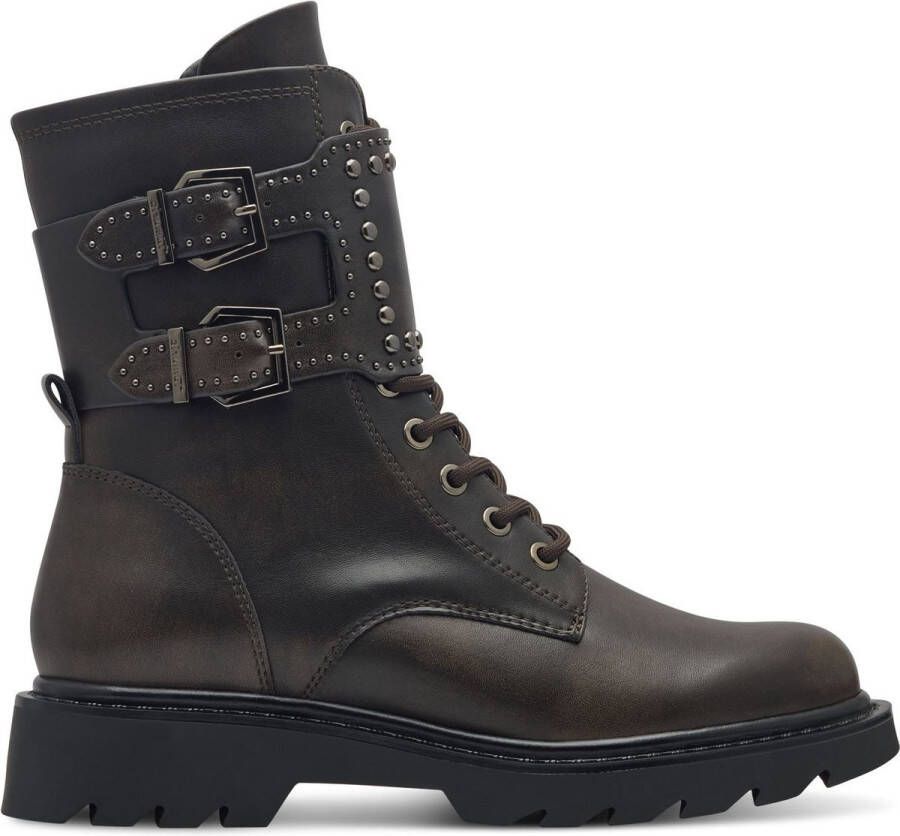 Tamaris Bikerboots blokhak veterschoenen veterschoen met binnenrits