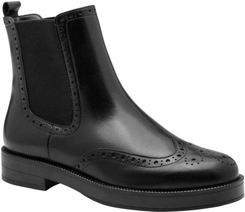 Tamaris Chelsea-boots hakken enkellaars zakelijke schoen met elegante lyra-perforatie