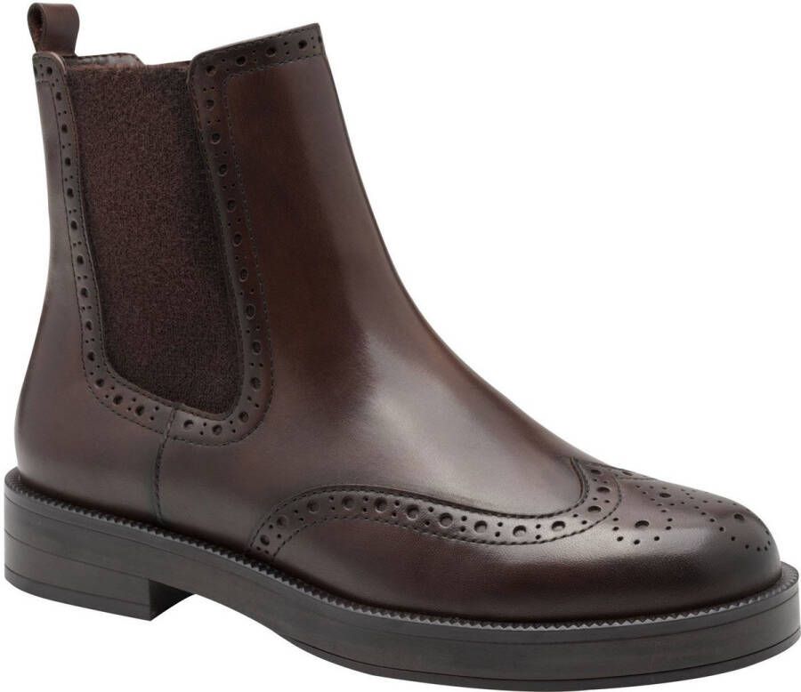 Tamaris Chelsea-boots hakken enkellaars zakelijke schoen met elegante lyra-perforatie
