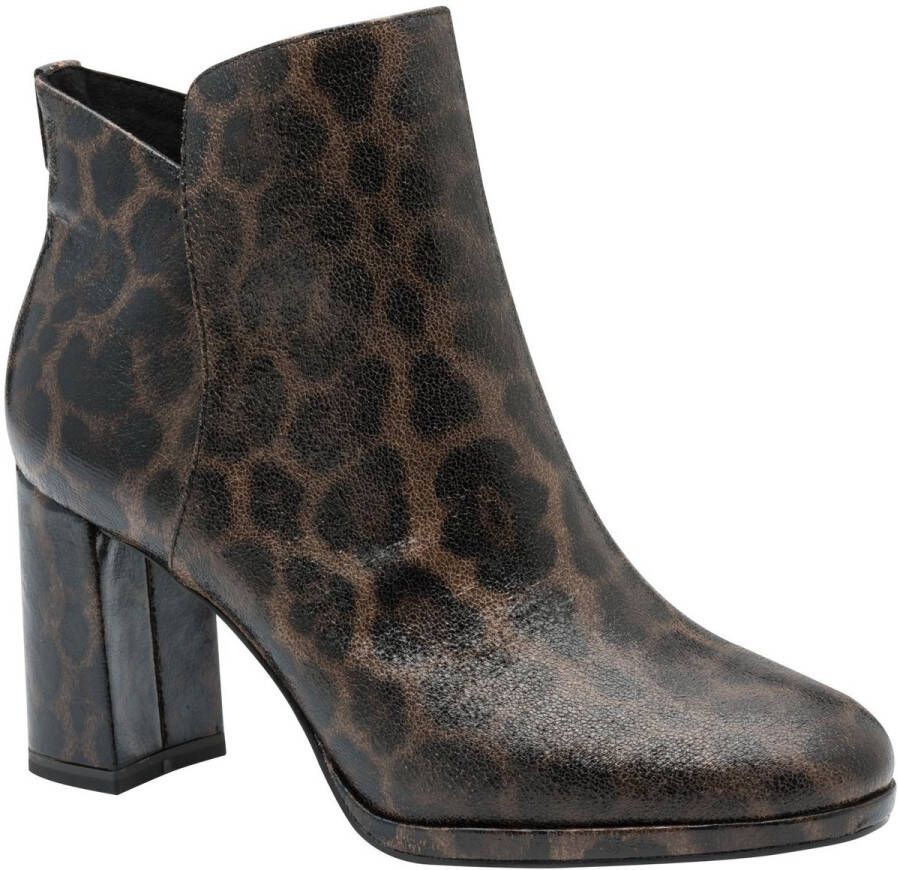 Tamaris Leopard Enkellaarsjes bruin Textiel