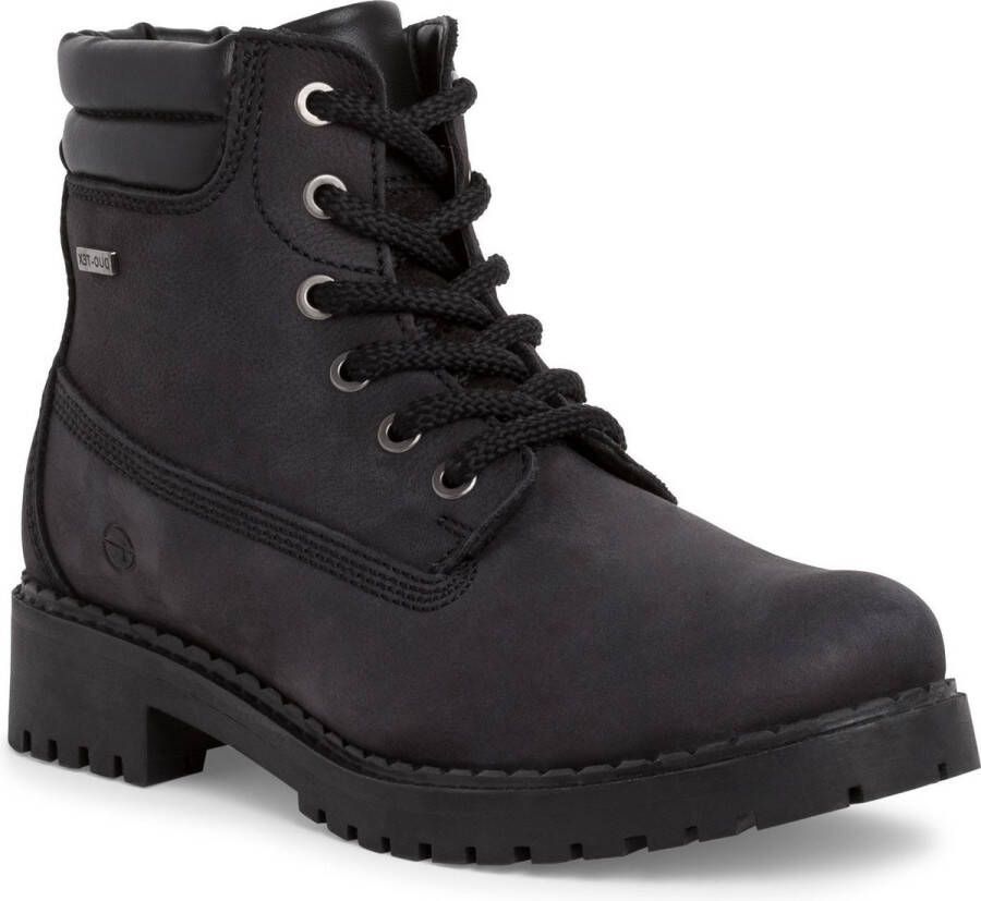 Tamaris leren enkellaars gevoerd 1-26244-41 dameslaarzen M2624441 zwart