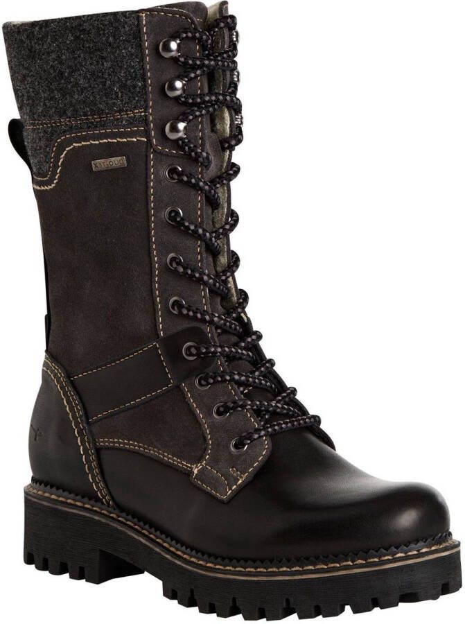 Tamaris dames leren enkellaars 1-26250-45 098 Laarzen M2625045 Zwart - Foto 2